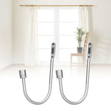 2Pcs Curtain Hook Aluminum Alloy U Shaped Cylinder Fixed Drapery Holdback for Home Office BedroomSilver - Extra Image