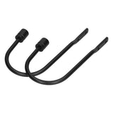 2Pcs Curtain Hook Aluminum Alloy U Shaped Cylinder Fixed Drapery Holdback for Home Office BedroomBlack - Top-Down View
