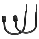2Pcs Curtain Hook Aluminum Alloy U Shaped Cylinder Fixed Drapery Holdback for Home Office BedroomBlack - Rear View