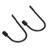 2Pcs Curtain Hook Aluminum Alloy U Shaped Cylinder Fixed Drapery Holdback for Home Office BedroomBlack - Close-Up Angle
