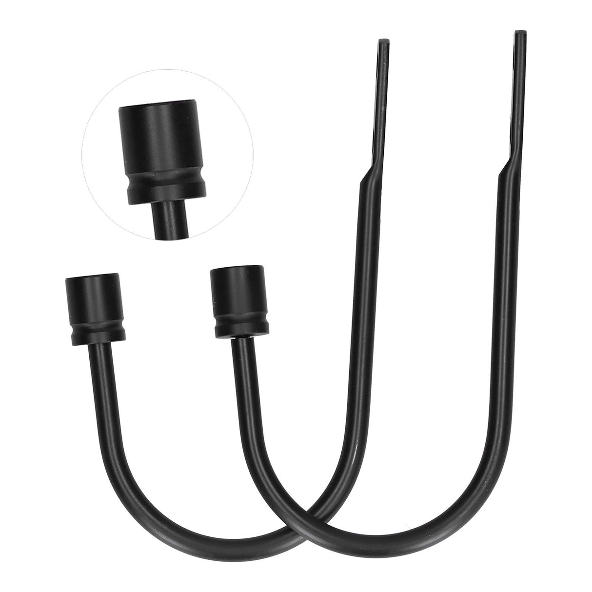 2Pcs Curtain Hook Aluminum Alloy U Shaped Cylinder Fixed Drapery Holdback for Home Office BedroomBlack