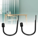 2Pcs Curtain Hook Aluminum Alloy U Shaped Cylinder Fixed Drapery Holdback for Home Office BedroomBlack