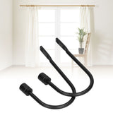 2Pcs Curtain Hook Aluminum Alloy U Shaped Cylinder Fixed Drapery Holdback for Home Office BedroomBlack