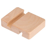 Phone Stand Wooden Compact Durable Universal Simple Stylish Modern Phone Holder for Home OfficeSquare Double Slot - Front View