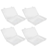 4Pcs Transparent Plastic Box with Hinged Cover Multipurpose Storage Container for Small Things