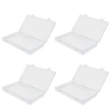 4Pcs Transparent Plastic Box with Hinged Cover Multipurpose Storage Container for Small Things
