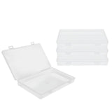 4Pcs Transparent Plastic Box with Hinged Cover Multipurpose Storage Container for Small Things - Top-Down View