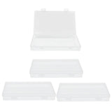 4Pcs Transparent Plastic Box with Hinged Cover Multipurpose Storage Container for Small Things - 45-Degree Angle
