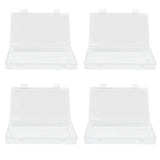 4Pcs Transparent Plastic Box with Hinged Cover Multipurpose Storage Container for Small Things - Rear View