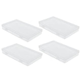 4Pcs Transparent Plastic Box with Hinged Cover Multipurpose Storage Container for Small Things