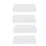 4Pcs Transparent Plastic Box with Hinged Cover Multipurpose Storage Container for Small Things