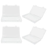 4Pcs Transparent Plastic Box with Hinged Cover Multipurpose Storage Container for Small Things