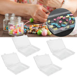 4Pcs Transparent Plastic Box with Hinged Cover Multipurpose Storage Container for Small Things - Extra Image