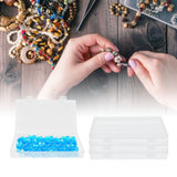 4Pcs Transparent Plastic Box with Hinged Cover Multipurpose Storage Container for Small Things