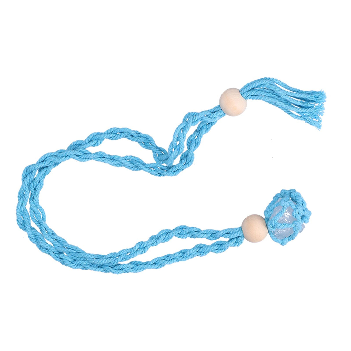 3pcs Net Bag Necklace Empty Stone Holder Rope Replacement Adjustable Necklace Cord for Crystals Quartz Stone HolderLight Blue