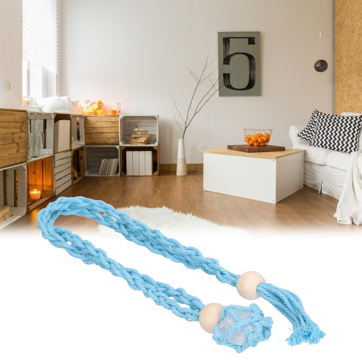 3pcs Net Bag Necklace Empty Stone Holder Rope Replacement Adjustable Necklace Cord for Crystals Quartz Stone HolderLight Blue