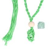 3pcs Net Bag Necklace Empty Stone Holder Rope Replacement Adjustable Necklace Cord for Crystals Quartz Stone HolderGreen