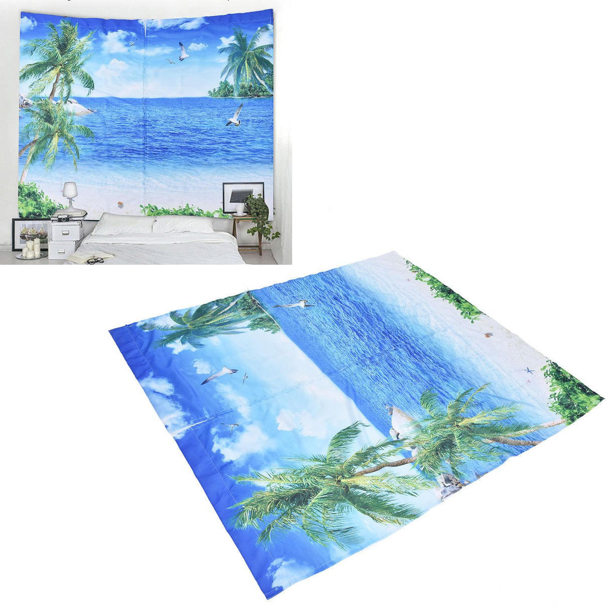 Polyester Fiber Window Curtain Innovative Digital Printing Hanging Blackout Curtain for Home Use170x200cm / 66.9x78.7in Type 36