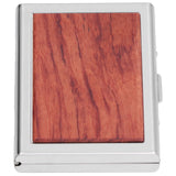 Wood Card Case Safe Bank Credit Card Box Portable Business ID Card Case Holder for Men WomenRosewood - 45-Degree Angle