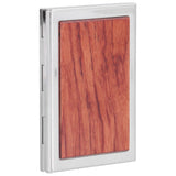 Wood Card Case Safe Bank Credit Card Box Portable Business ID Card Case Holder for Men WomenRosewood - Rear View
