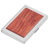 Wood Card Case Safe Bank Credit Card Box Portable Business ID Card Case Holder for Men WomenRosewood