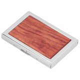 Wood Card Case Safe Bank Credit Card Box Portable Business ID Card Case Holder for Men WomenRosewood