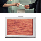 Wood Card Case Safe Bank Credit Card Box Portable Business ID Card Case Holder for Men WomenRosewood