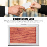 Wood Card Case Safe Bank Credit Card Box Portable Business ID Card Case Holder for Men WomenRosewood