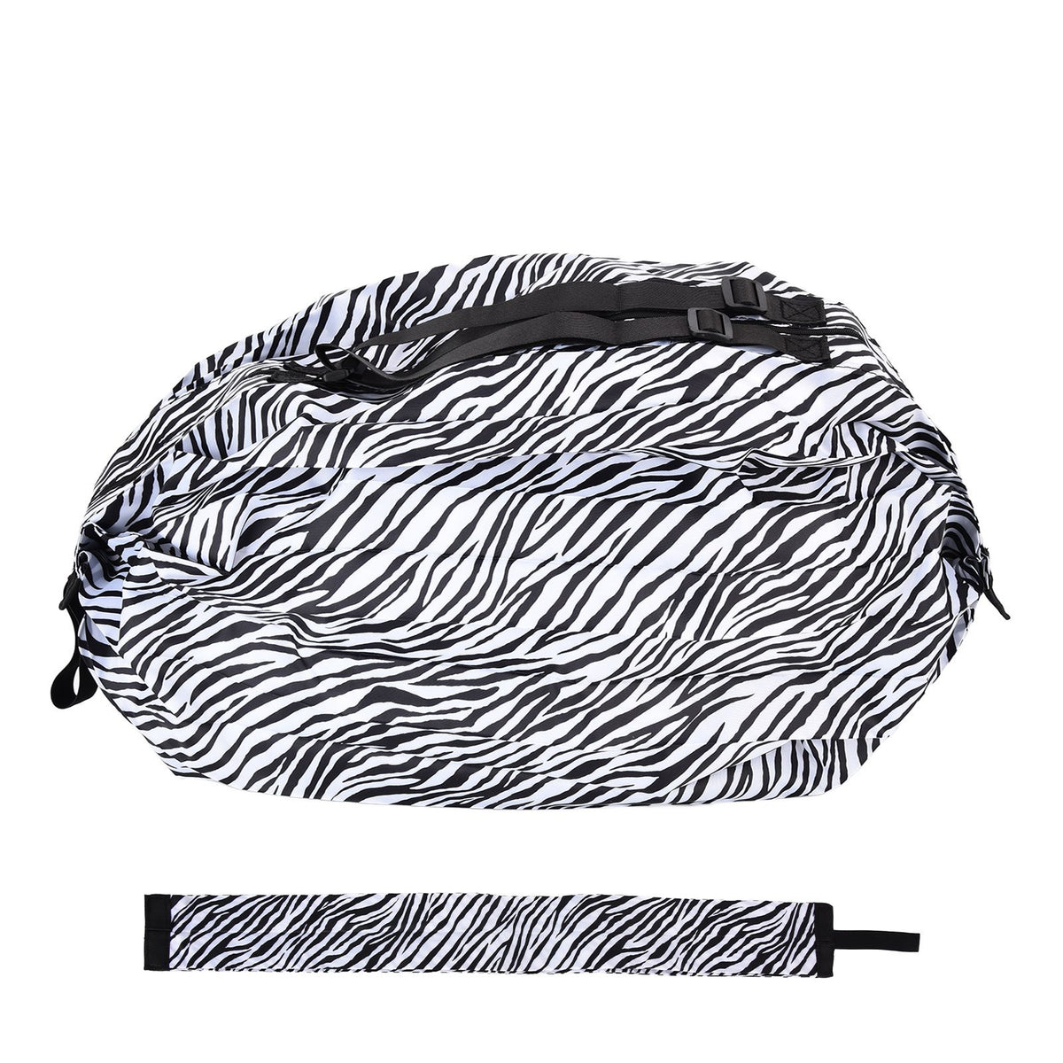 Stylish Reusable Shopping Bag Oxford Cloth Portable Foldable High Capacity Shoulder Bag Waterproof ToteZebra Stripe