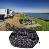 Stylish Reusable Shopping Bag Oxford Cloth Portable Foldable High Capacity Shoulder Bag Waterproof ToteBlack Leopard Print