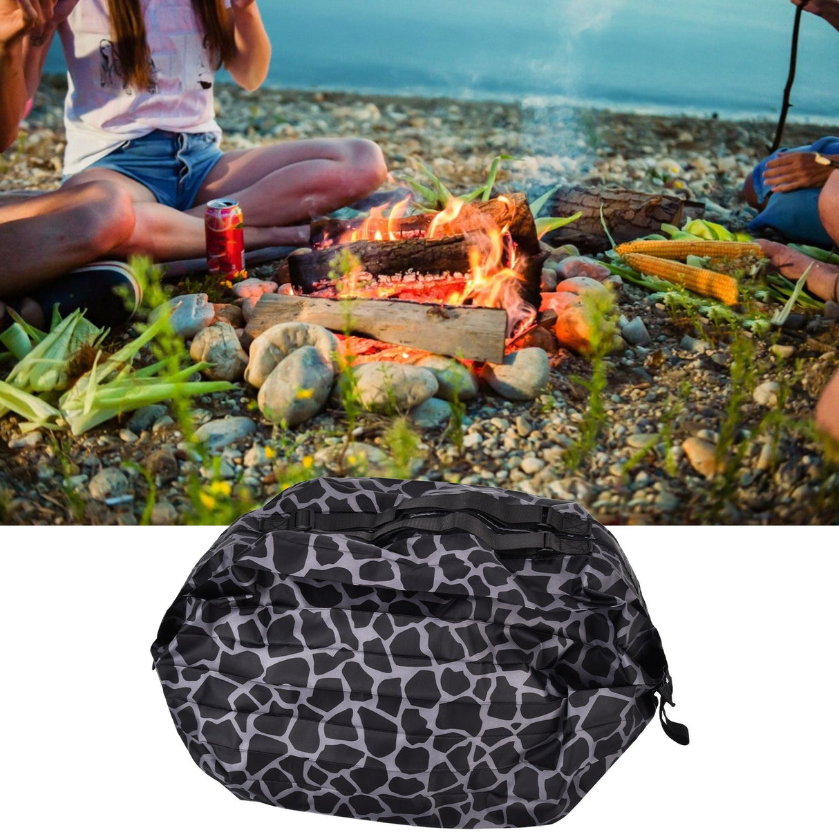 Stylish Reusable Shopping Bag Oxford Cloth Portable Foldable High Capacity Shoulder Bag Waterproof ToteBlack Leopard Print