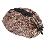 Stylish Reusable Shopping Bag Oxford Cloth Portable Foldable High Capacity Shoulder Bag Waterproof ToteLeopard Print - Front View