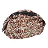 Stylish Reusable Shopping Bag Oxford Cloth Portable Foldable High Capacity Shoulder Bag Waterproof ToteLeopard Print