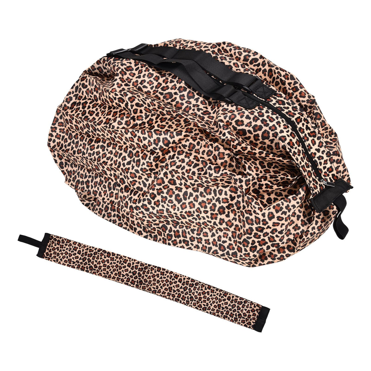 Stylish Reusable Shopping Bag Oxford Cloth Portable Foldable High Capacity Shoulder Bag Waterproof ToteLeopard Print