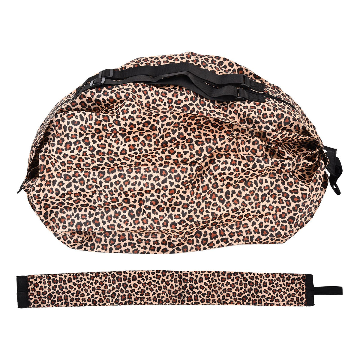 Stylish Reusable Shopping Bag Oxford Cloth Portable Foldable High Capacity Shoulder Bag Waterproof ToteLeopard Print