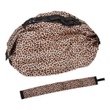 Stylish Reusable Shopping Bag Oxford Cloth Portable Foldable High Capacity Shoulder Bag Waterproof ToteLeopard Print