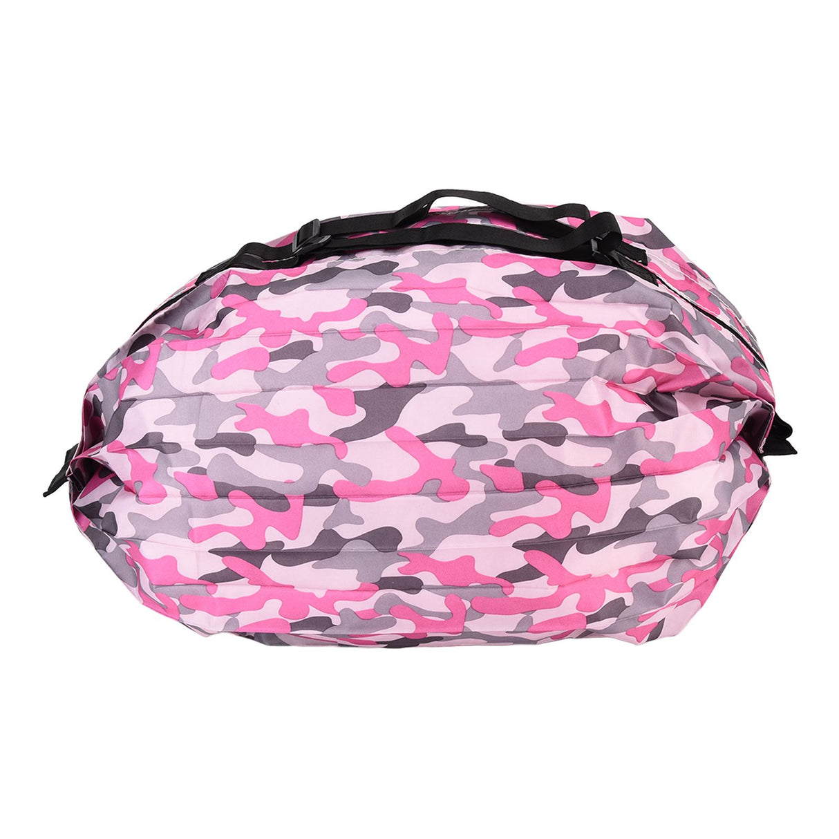 High Capacity Storage Bag Travel Single Shoulder Waterproof Shopping Bag Portable Folding Storage BagRose Red Camouflage