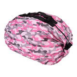High Capacity Storage Bag Travel Single Shoulder Waterproof Shopping Bag Portable Folding Storage BagRose Red Camouflage
