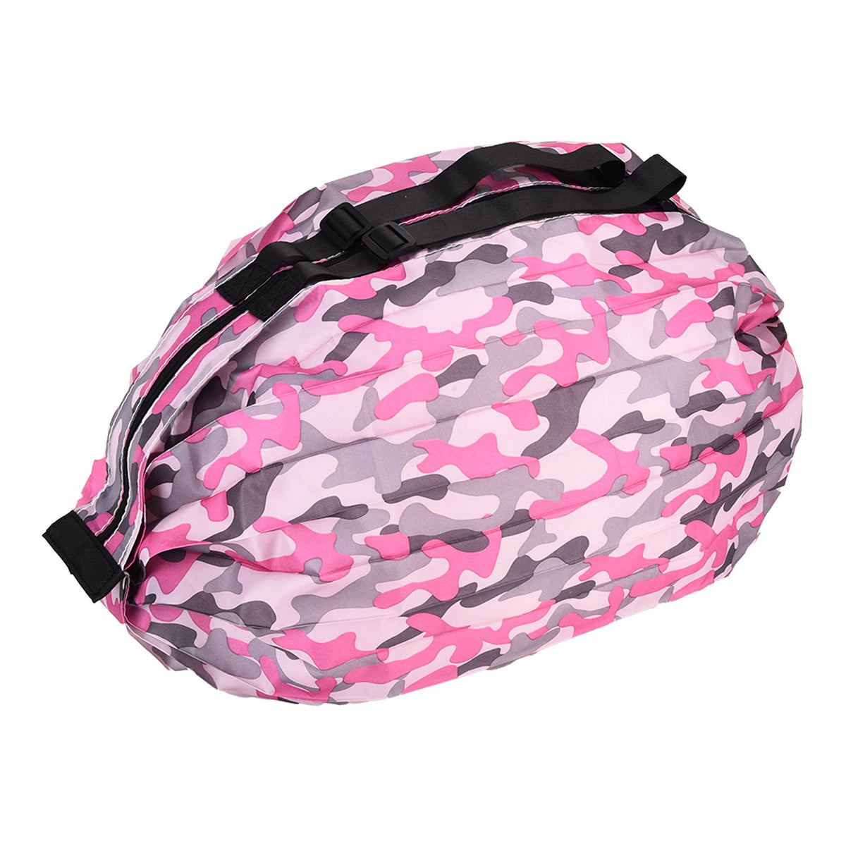 High Capacity Storage Bag Travel Single Shoulder Waterproof Shopping Bag Portable Folding Storage BagRose Red Camouflage