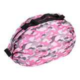 High Capacity Storage Bag Travel Single Shoulder Waterproof Shopping Bag Portable Folding Storage BagRose Red Camouflage