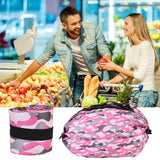 High Capacity Storage Bag Travel Single Shoulder Waterproof Shopping Bag Portable Folding Storage BagRose Red Camouflage - Extra Image