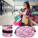 High Capacity Storage Bag Travel Single Shoulder Waterproof Shopping Bag Portable Folding Storage BagRose Red Camouflage - Extra Image