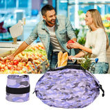 High Capacity Storage Bag Travel Single Shoulder Waterproof Shopping Bag Portable Folding Storage BagPurple Camouflage