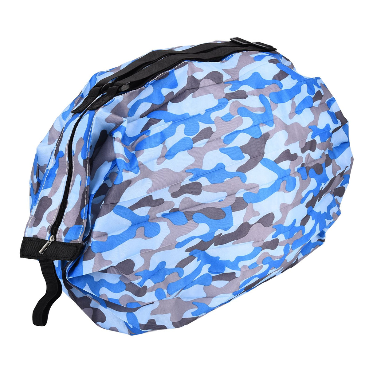 High Capacity Storage Bag Travel Single Shoulder Waterproof Shopping Bag Portable Folding Storage BagBlue Camouflage
