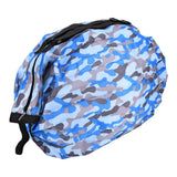 High Capacity Storage Bag Travel Single Shoulder Waterproof Shopping Bag Portable Folding Storage BagBlue Camouflage