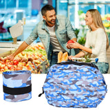 High Capacity Storage Bag Travel Single Shoulder Waterproof Shopping Bag Portable Folding Storage BagBlue Camouflage - Extra Image