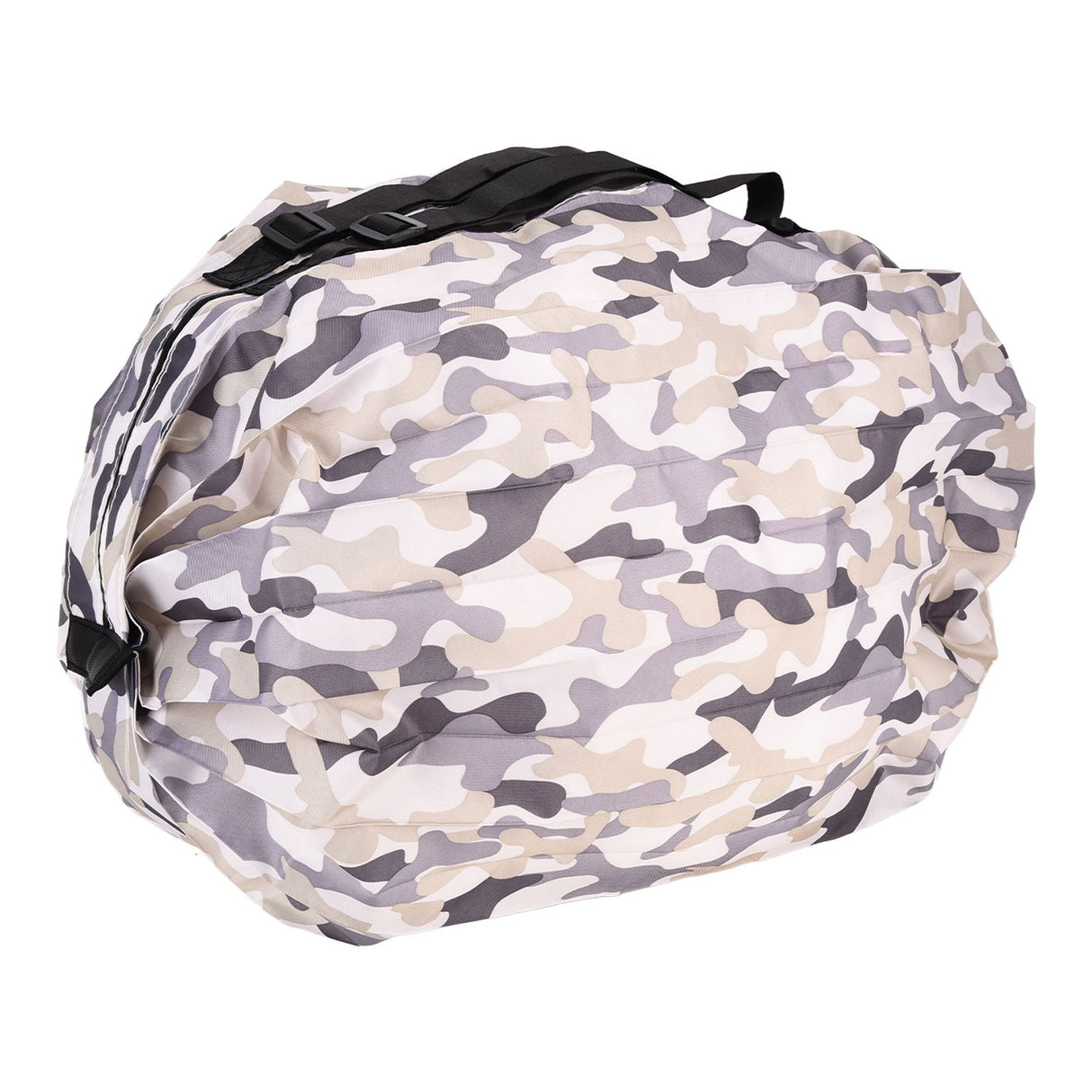 High Capacity Storage Bag Travel Single Shoulder Waterproof Shopping Bag Portable Folding Storage BagGray Camouflage
