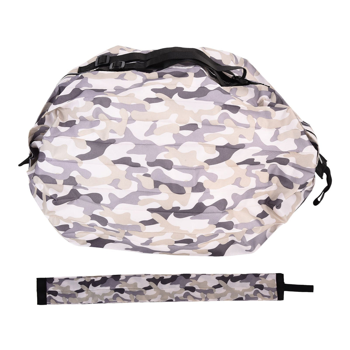 High Capacity Storage Bag Travel Single Shoulder Waterproof Shopping Bag Portable Folding Storage BagGray Camouflage