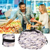 High Capacity Storage Bag Travel Single Shoulder Waterproof Shopping Bag Portable Folding Storage BagGray Camouflage