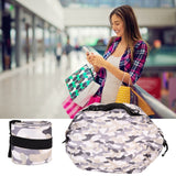 High Capacity Storage Bag Travel Single Shoulder Waterproof Shopping Bag Portable Folding Storage BagGray Camouflage - Extra Image